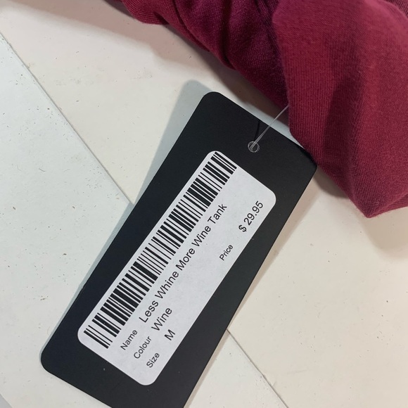 NWT "Less Whine More Wine" Red Tank Top - Picture 4 of 5